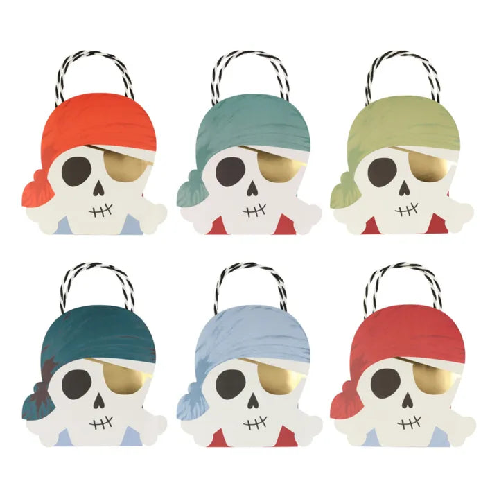 Bolsa de papel calavera pirata (x8 )