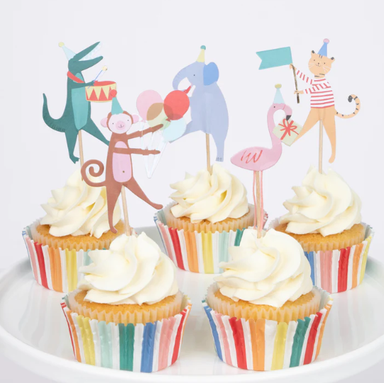 Kit Cupcake Desfile Animal (x 24 toppers)