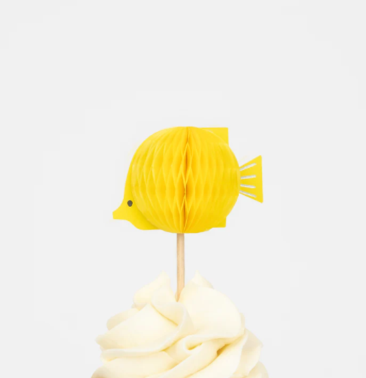 Kit de cupcakes de pulpo y tiburón (x 24 adornos)