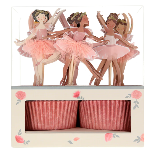 Kit de cupcakes de bailarina ballet (x 24 adornos)