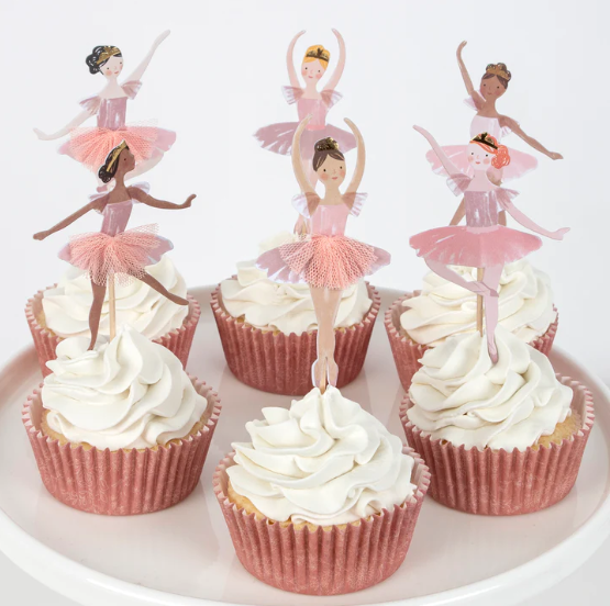 Kit de cupcakes de bailarina ballet (x 24 adornos)