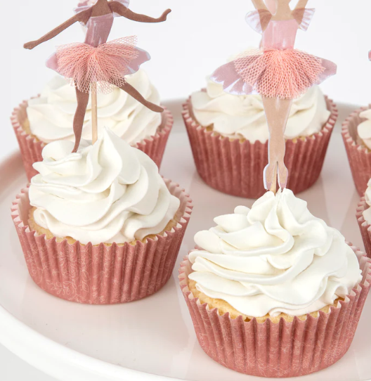 Kit de cupcakes de bailarina ballet (x 24 adornos)