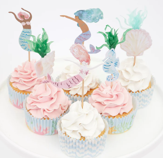 Kit de cupcakes sirena (x 24 adornos)