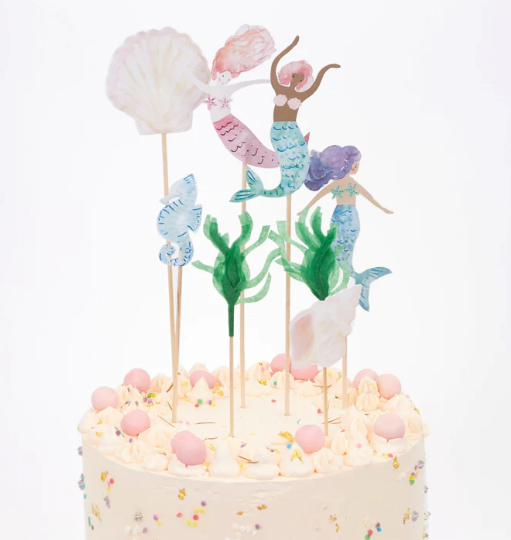 Toppers para Torta de Sirena (x 7)