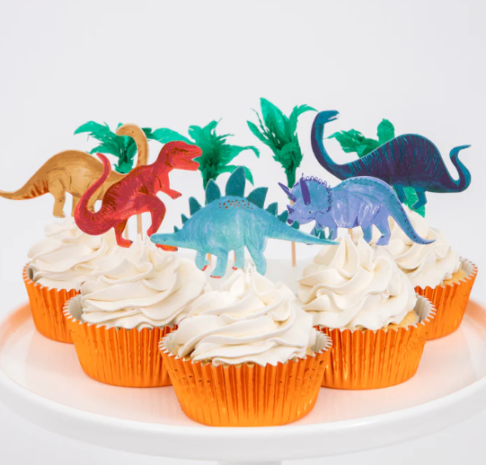 Kit de cupcakes  Dinosaurios (x 24 adornos)