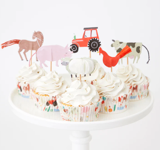 Kit de cupcakes de la granja (x 24 adornos)