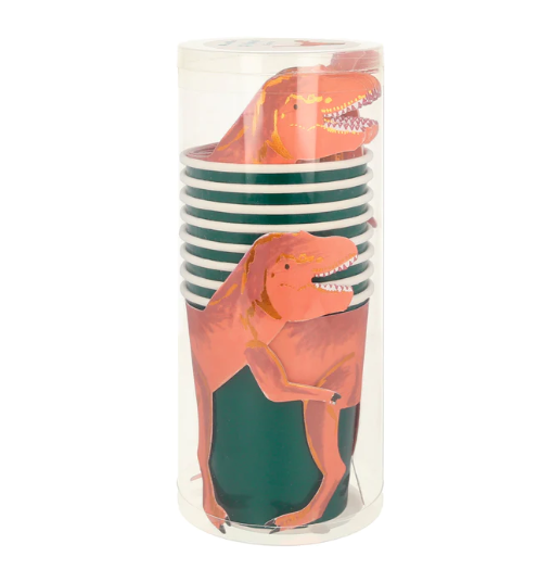 Vasos de dinosaurio T-Rex (x 8)