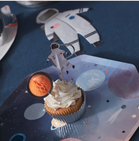 Kit de cupcakes espacio - astronautas (x 24 adornos)