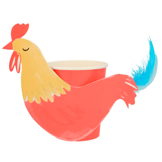 vasos Gallo En La Granja (x 8)