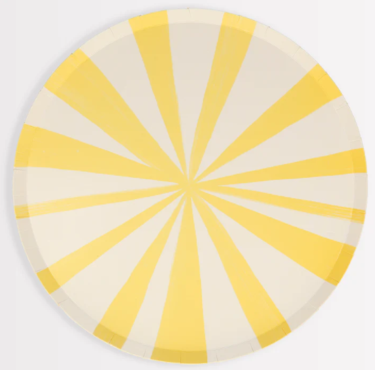 Plato base  de Rayas Amarillas (x 8)