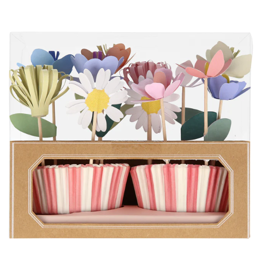 Kit de cupcakes de jardín de flores (x 12 adornos)