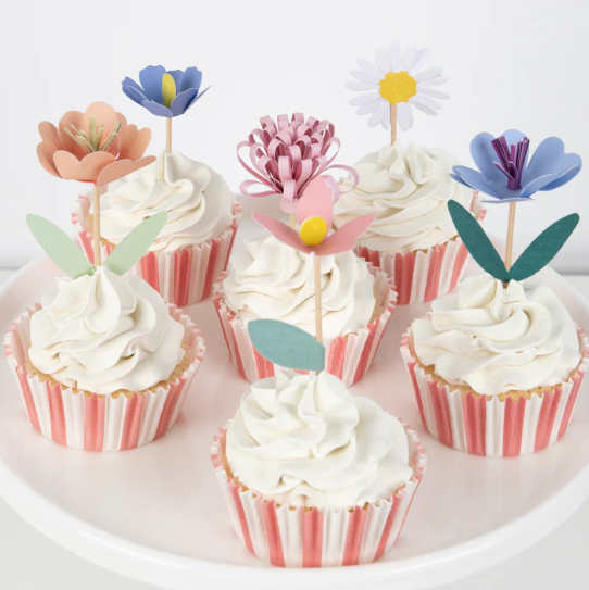 Kit de cupcakes de jardín de flores (x 12 adornos)
