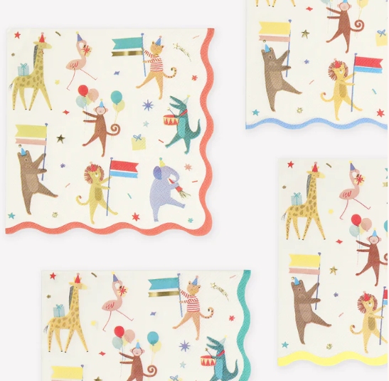 Servilletas Desfile de Animales (x 16)