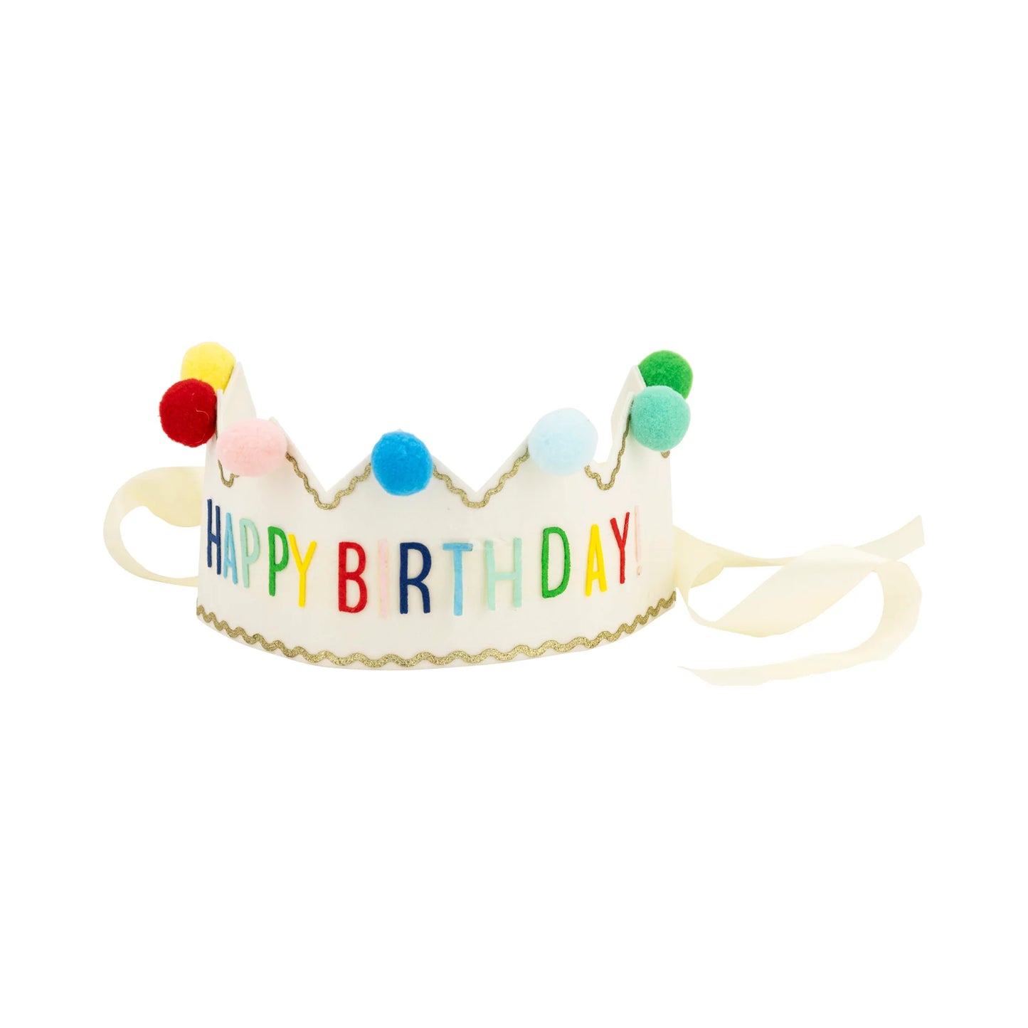 Feliz cumpleaños corona de fieltro