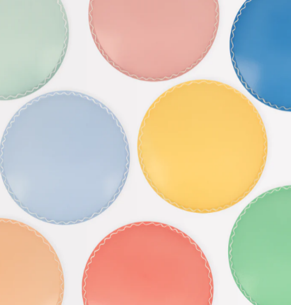 Platos grande de Línea Ondulada surtidos (x 8) producto sin empaque original