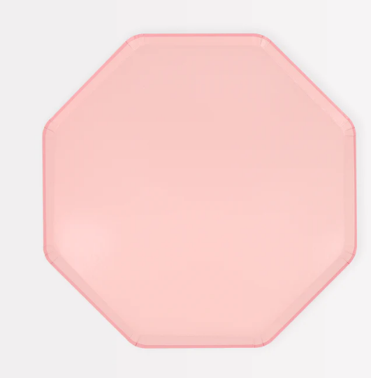 platos pequeños rosados (x 8)