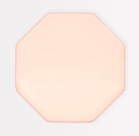platos pequueños rosa palido (x8)