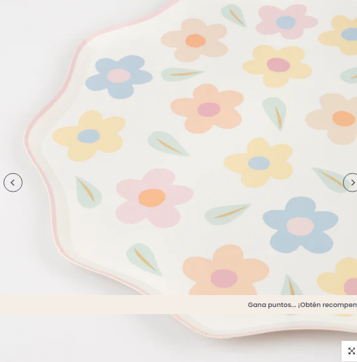 Platos flores felices (x8)