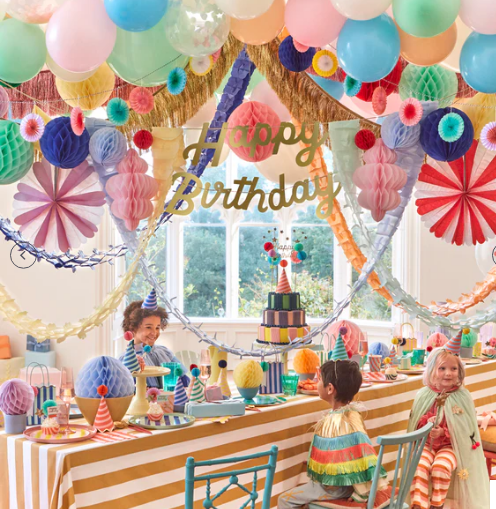 Guirnalda nido de abeja Feliz Cumpleaños