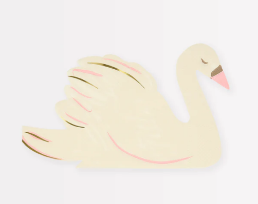 Servilletas en forma de cisne - princesas (x 16)