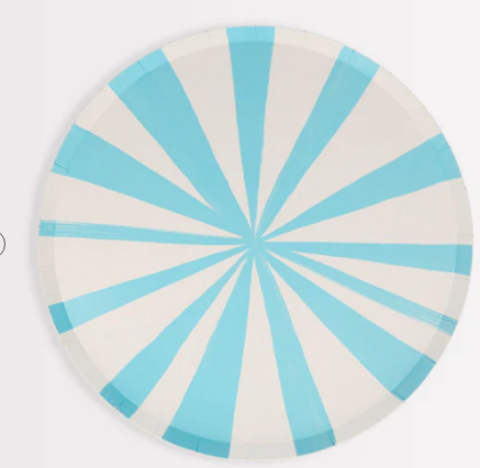 Platos de rayas azules (x8)