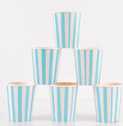 Vasos de Rayas azules (X8)