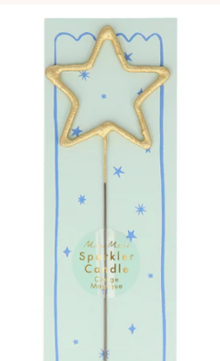 Vela estrella de bengala dorada