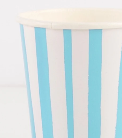 Vasos de Rayas azules (X8)