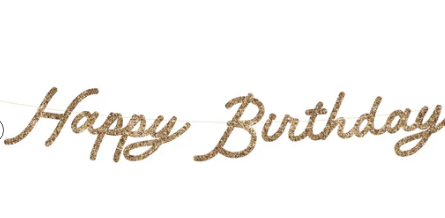 Set de Guirnalda de cumpleaños Personalizable dorada