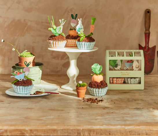 Kit de cupcakes conejo de invernadero Bunny (x 24 adornos)
