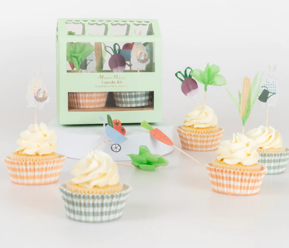 Kit de cupcakes conejo de invernadero Bunny (x 24 adornos)