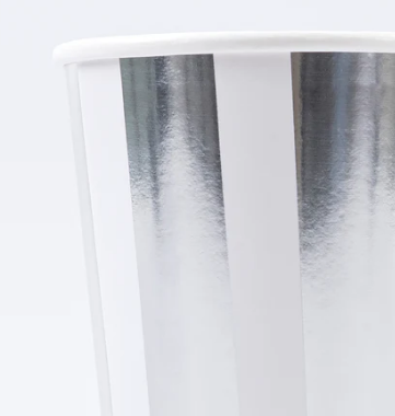 Vaso de rayas plateadas (X8)