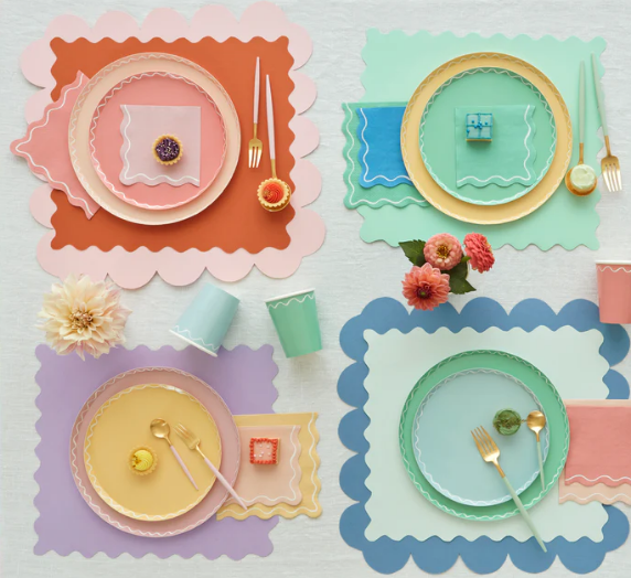 Platos grande de Línea Ondulada surtidos (x 8)