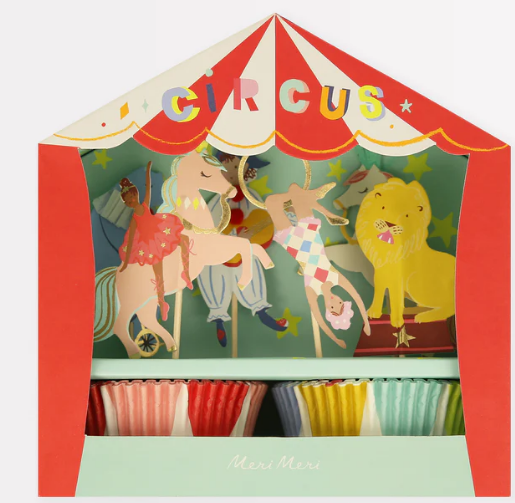Kit cupcakes de circo (x 24 adornos)