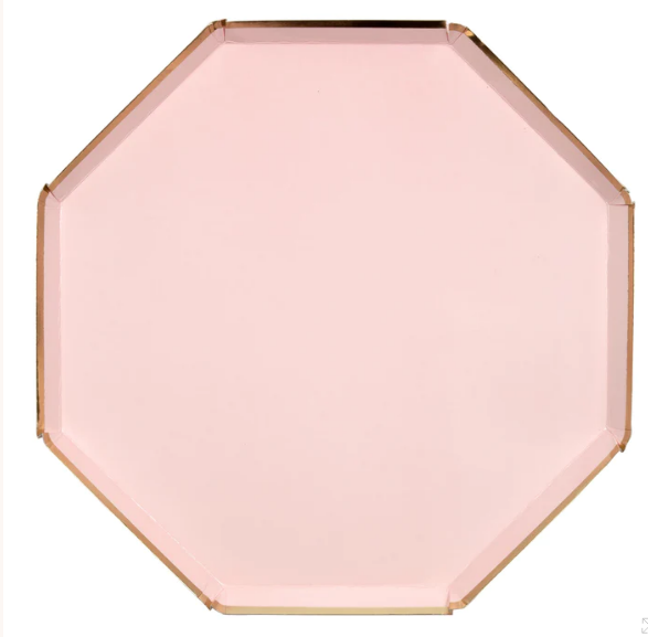 Platos grande de color rosa (x 8)