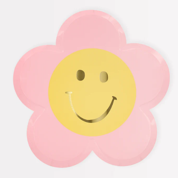 Platos de flores de cara feliz (x 8)