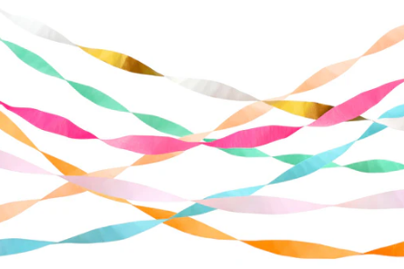 Serpentina de papel crepé brillante (x7)