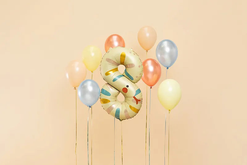 Globo de aluminio Número 8 - Serpiente, 55x88 cm