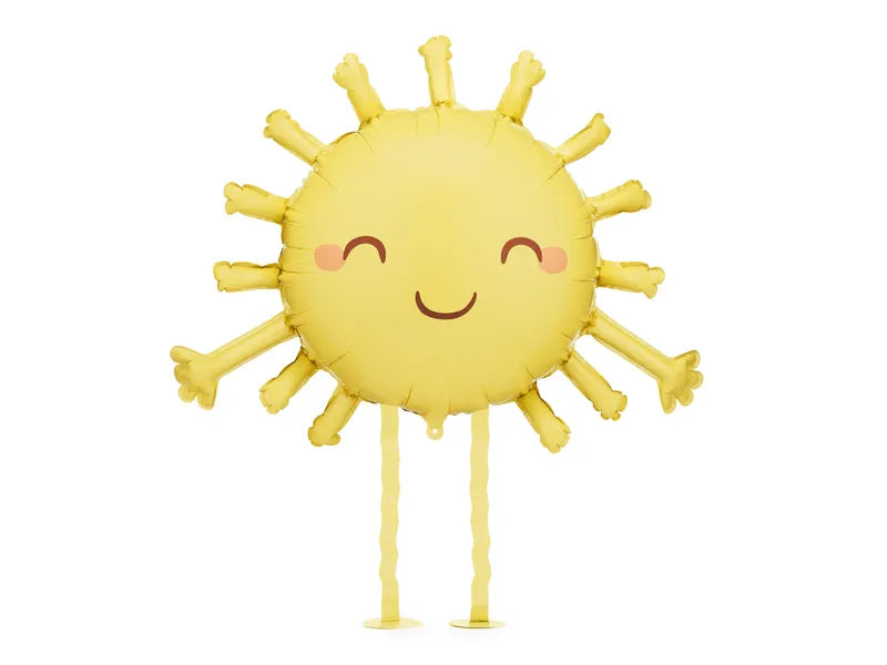 Sol de globo de aluminio, 91x77 cm, amarillo