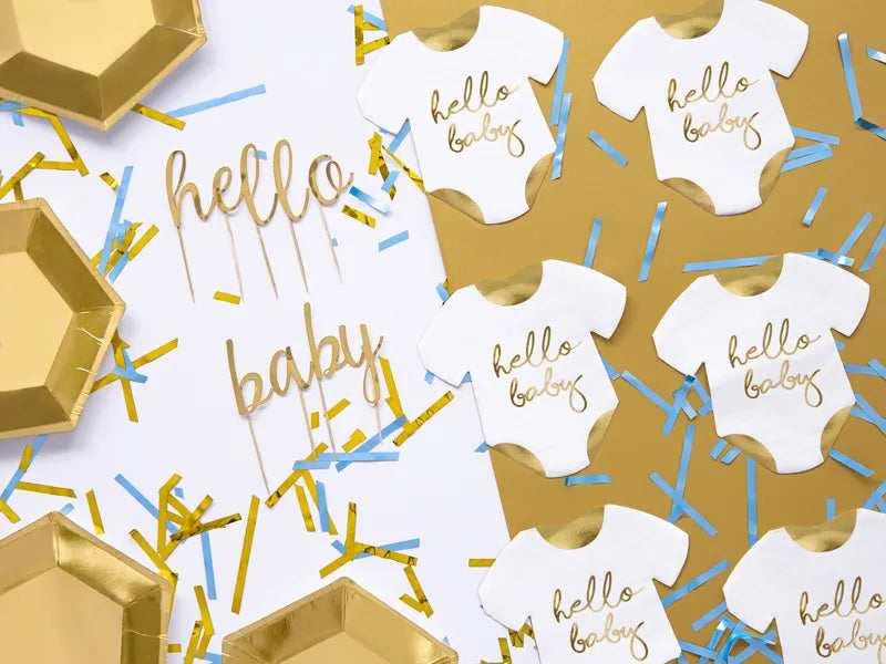 Servilletas Pelele de bebé - Hello Baby, blanco, 16x16cm
