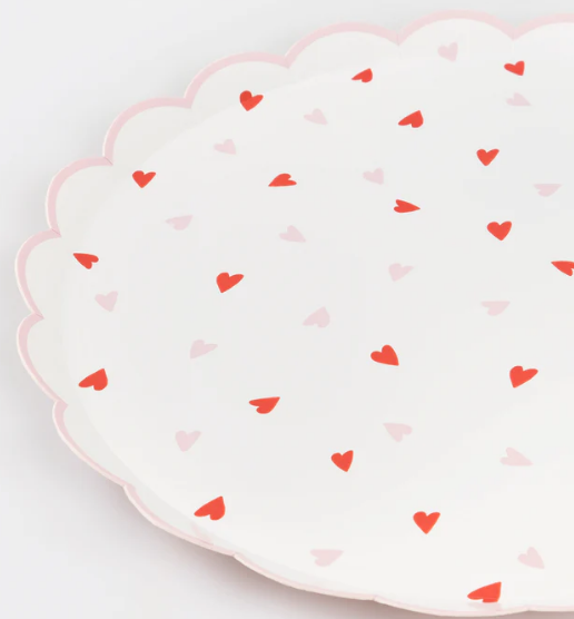 Placas pequeños con estampado de corazón (x 8)