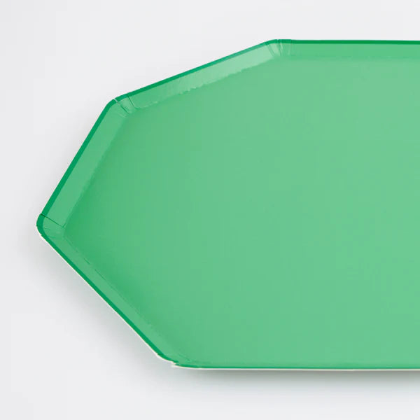 Plato pequeño verde esmeralda (x8)