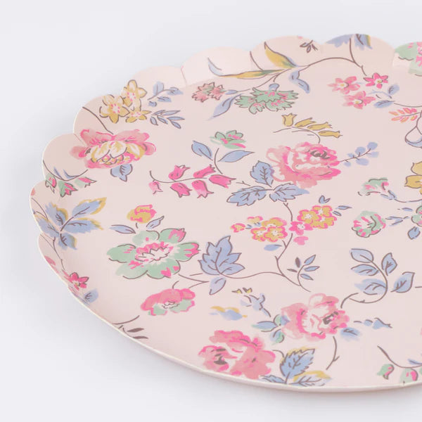 Platos pequeños chintz rosa (x8)