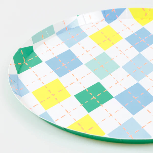 Platos pequeños Argyle - Rombos (x8)