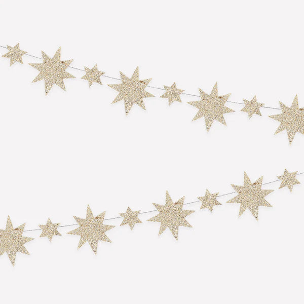 Mini guirnalda de estrellas dorada