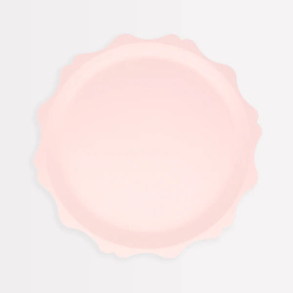Plato rosa compostables con borde decoradon (x8)