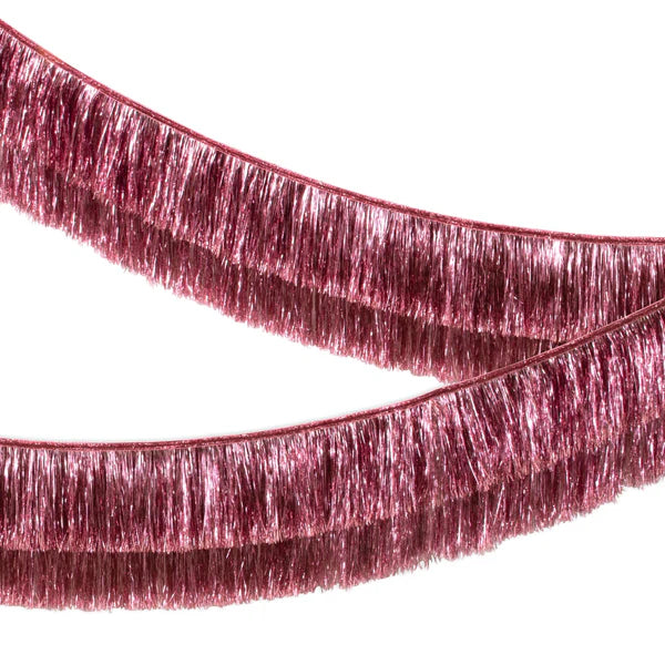 Guirnalda de flecos con brillos rosa