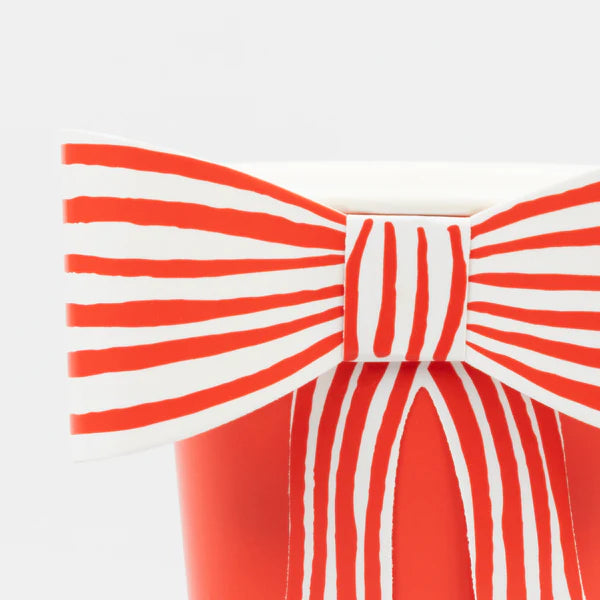Vasos de lazo a rayas rojas y blancas (x8)