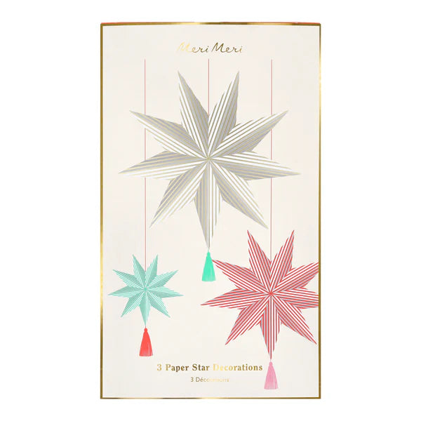 Decoración de estrellas a rayas (x3)