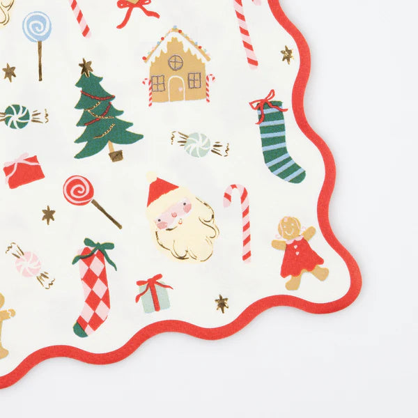 Servilleta grande de iconos navideños (x16)